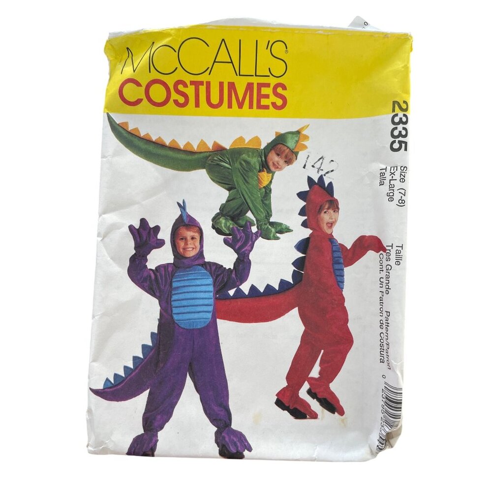 90s McCalls 2335 Childrens Dragon Costume Sewing Pattern Size 7-8 XL Cosplay CUT